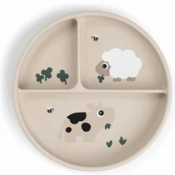 Sale Done by Deer Assiette à compartiments Stick&Stay Tiny farm Sable