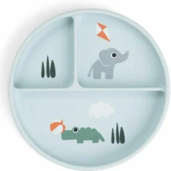 Assiette à compartiments Stick&Stay Playground Bleu|Done by Deer