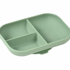 Assiette compartimentée à ventouse en silicone Vert sauge|Béaba Clearance