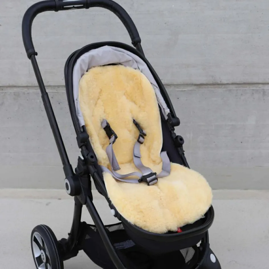 Assise en peau d'agneau pour poussette et siège auto Patchwork Nature|Kaiser Sale