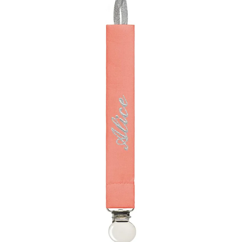 Hot ANVIE Attache sucette corail (personnalisable)