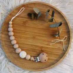 Attache sucette en bois Nude blanc cassé|Tata Lucette Best