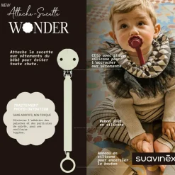 Attache sucette en silicone Wonder Almost Aqua|Suavinex Hot