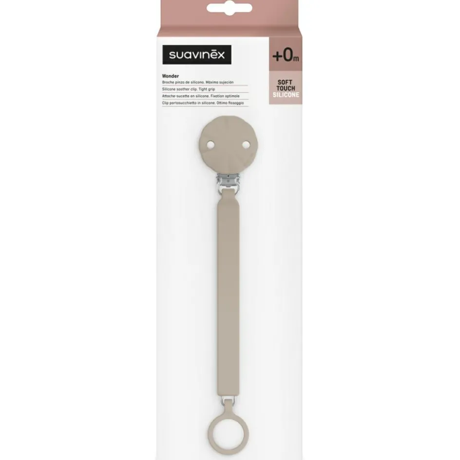 Suavinex Attache sucette en silicone Wonder Gray Cloud