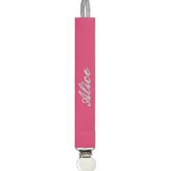 Attache sucette fuchsia (personnalisable)|ANVIE Outlet