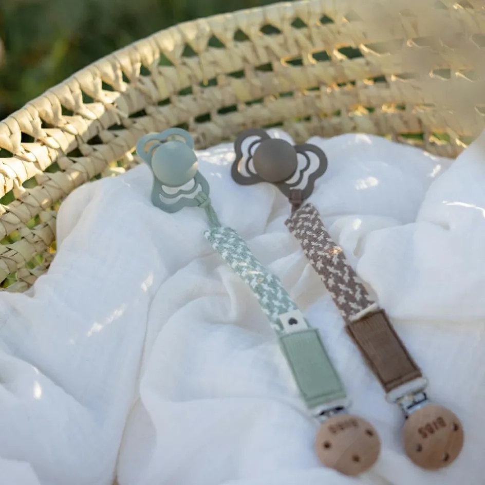 BIBS Attache tétine Baby blue-Ivory