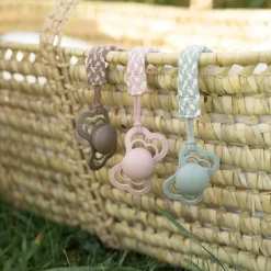 BIBS Attache tétine Baby blue-Ivory