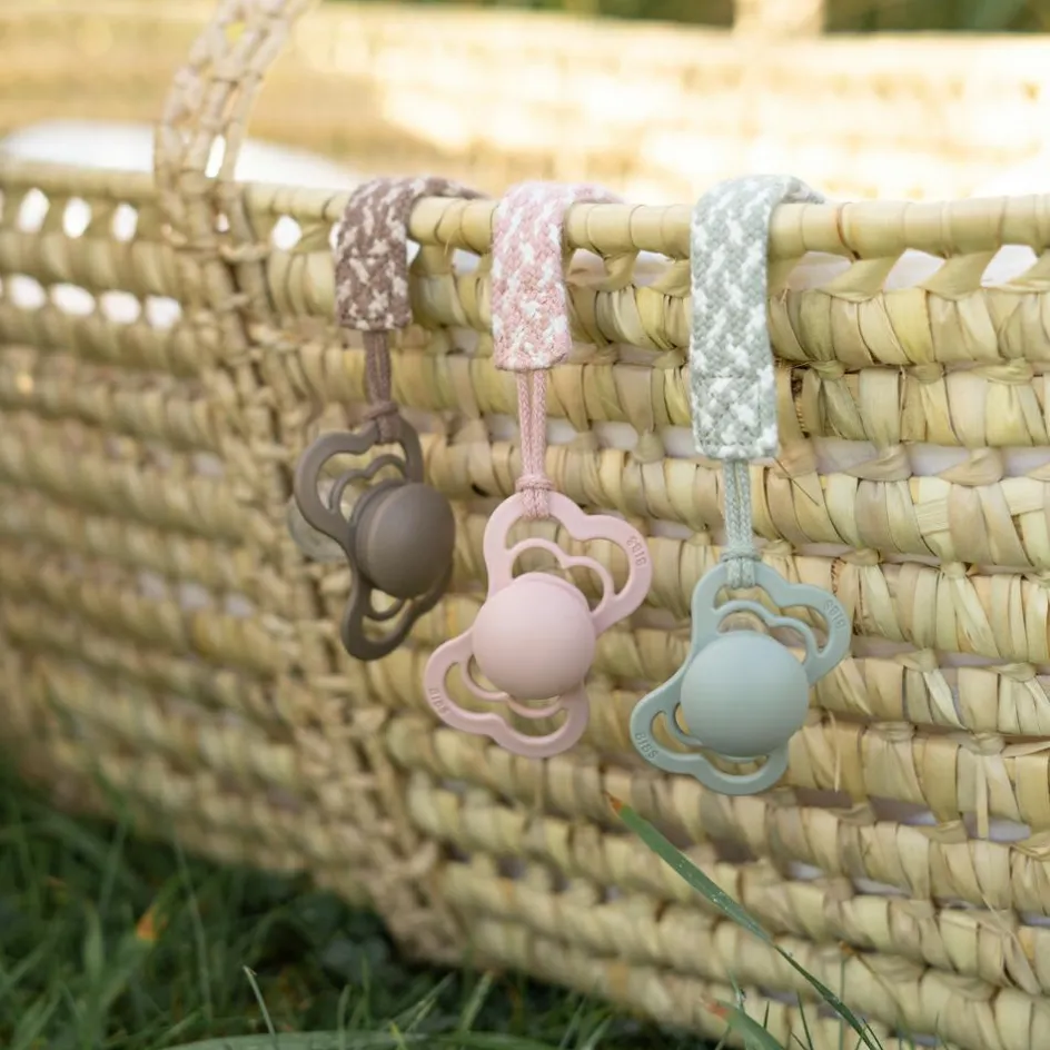 BIBS Attache tétine Baby blue-Ivory