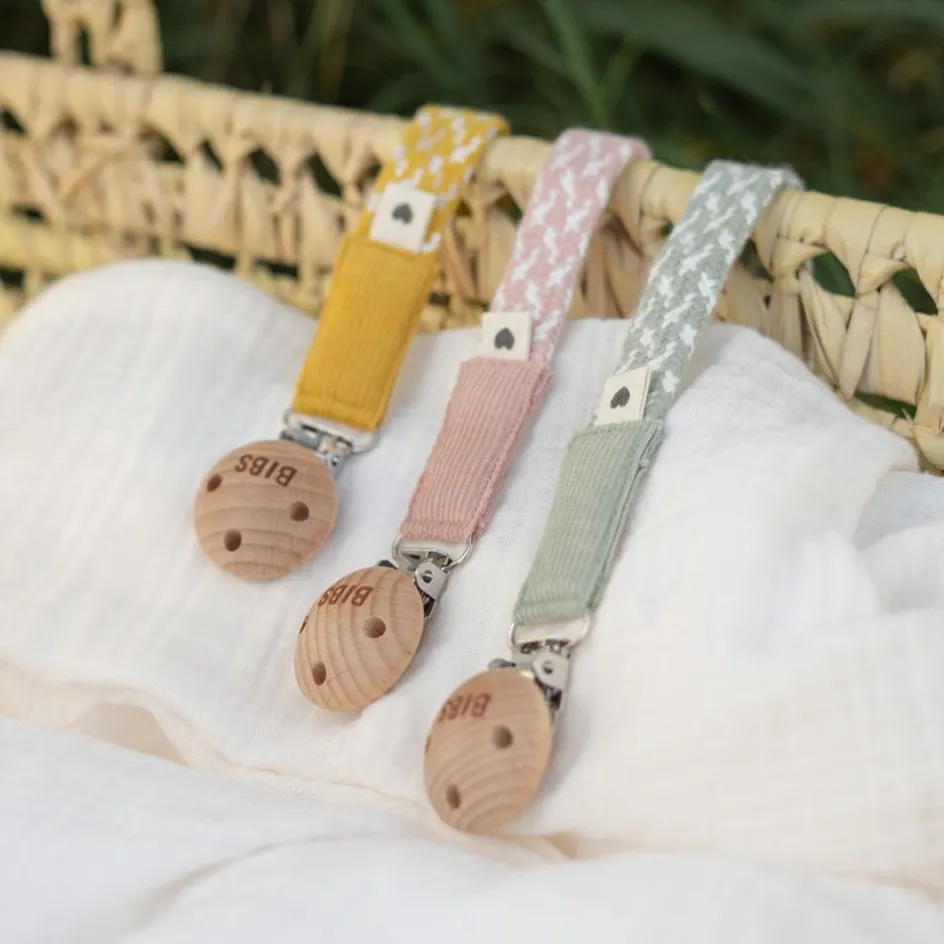 BIBS Attache tétine Baby blue-Ivory