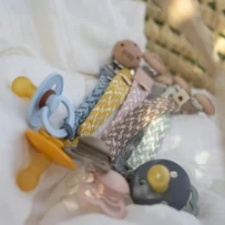 BIBS Attache tétine Baby blue-Ivory