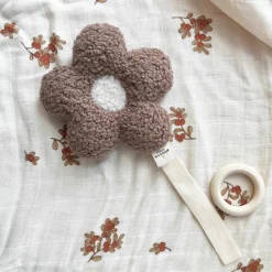 Attache tétine Fleur moumoute Beige-Ecru|Atelier Wagram Discount