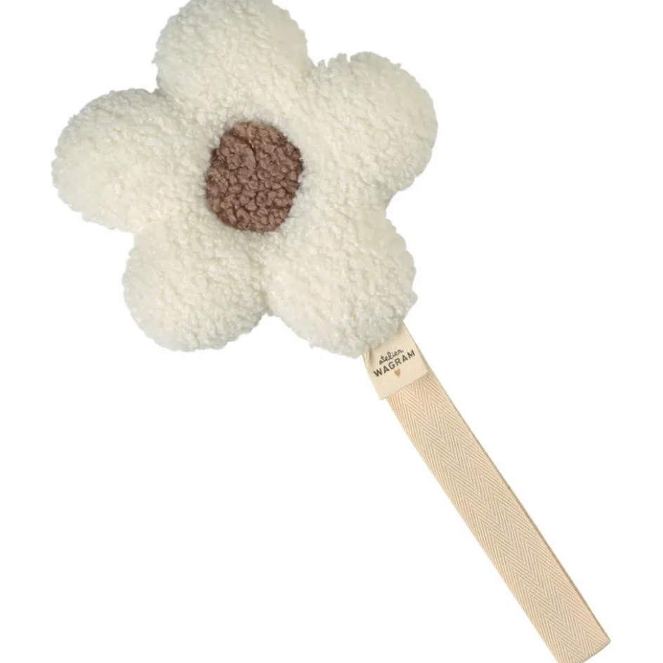 Attache tétine Fleur moumoute Ecru-Beige|Atelier Wagram Sale