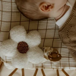 Attache tétine Fleur moumoute Ecru-Beige|Atelier Wagram Sale