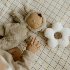 Attache tétine Fleur moumoute Ecru-Beige|Atelier Wagram Sale