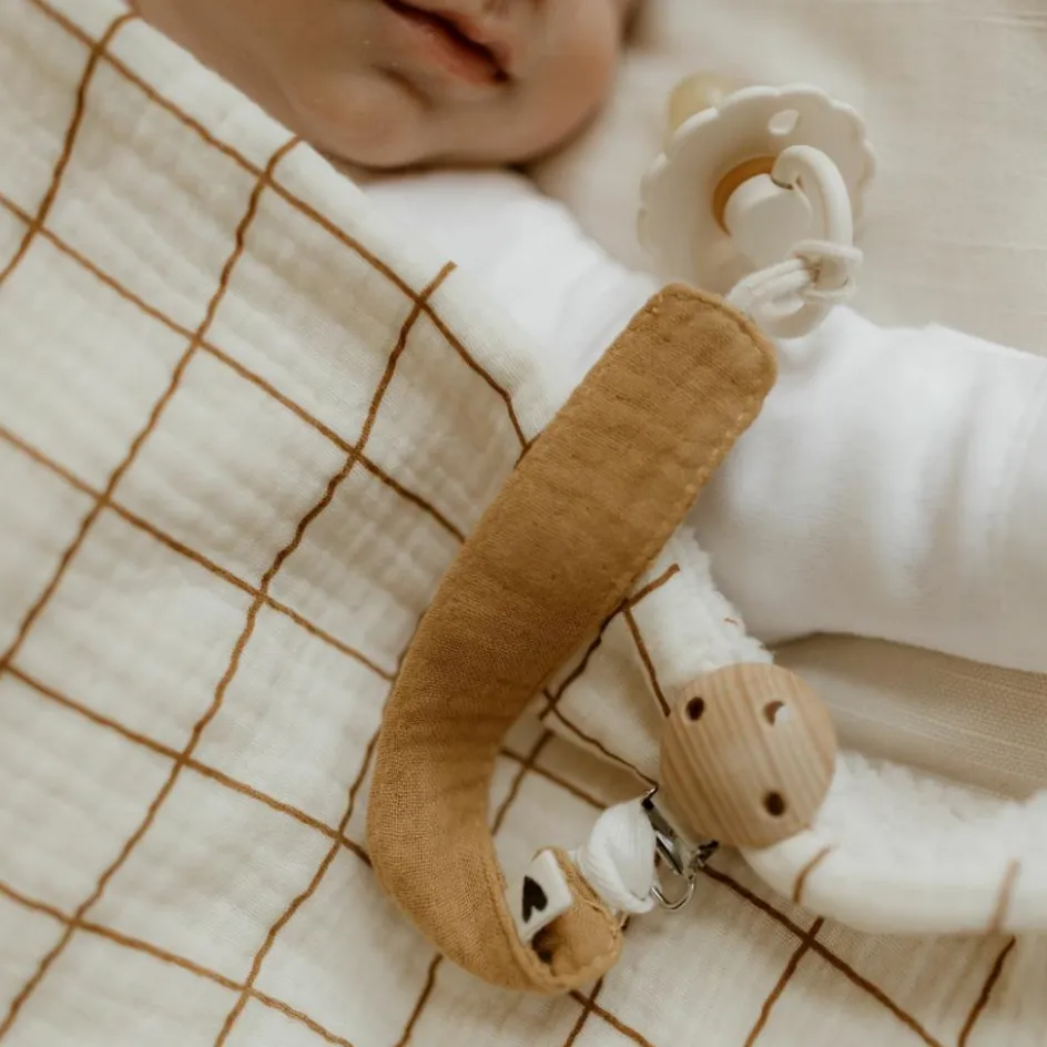 Attache tétine Gaze Camel (personnalisable)|Atelier Wagram Hot