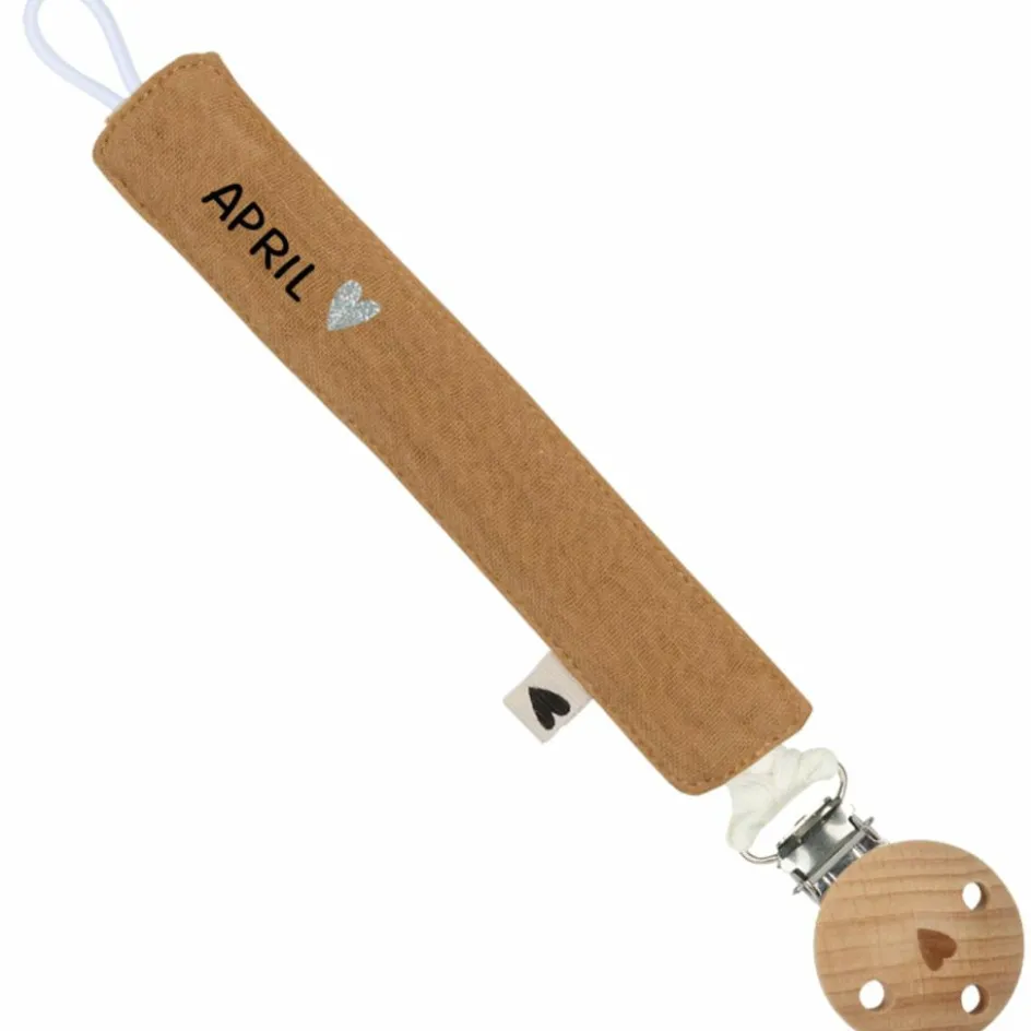 Attache tétine Gaze Camel (personnalisable)|Atelier Wagram Hot