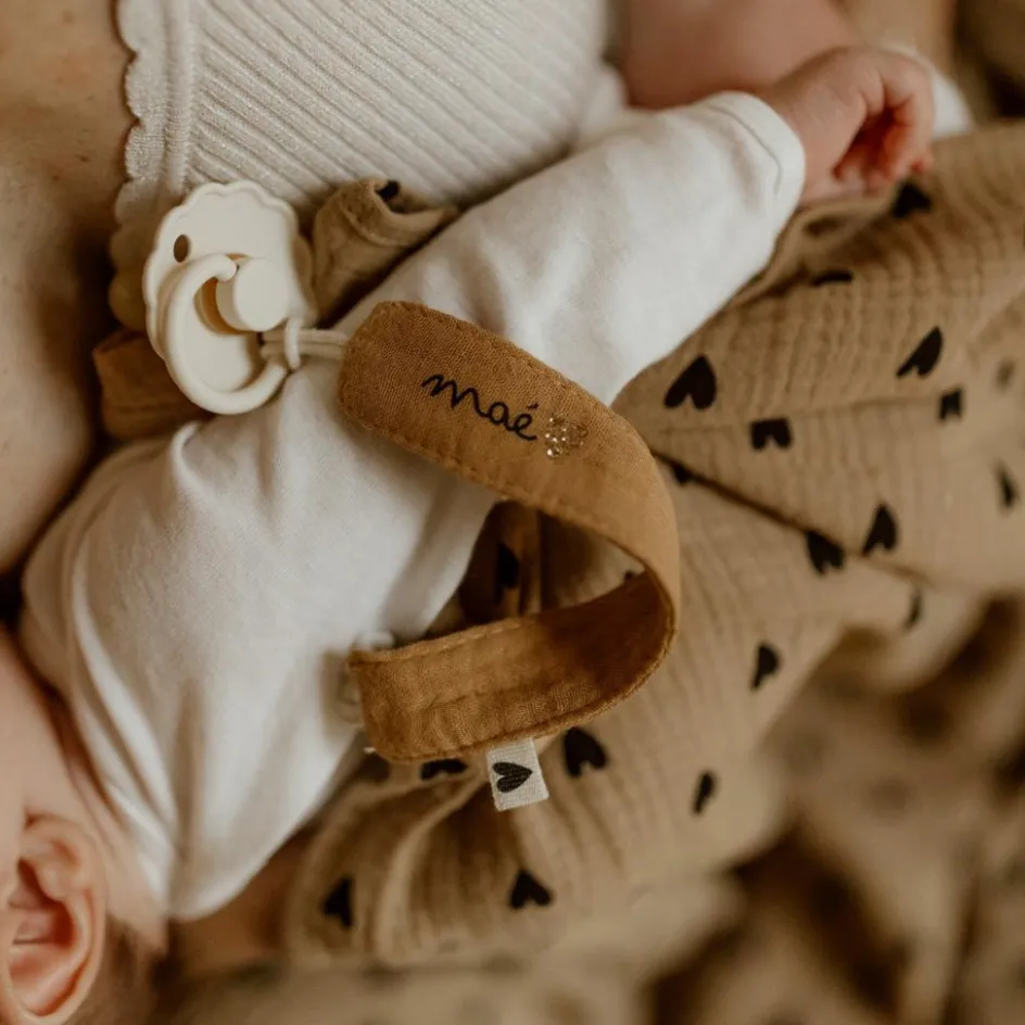 Attache tétine Gaze Camel (personnalisable)|Atelier Wagram Hot