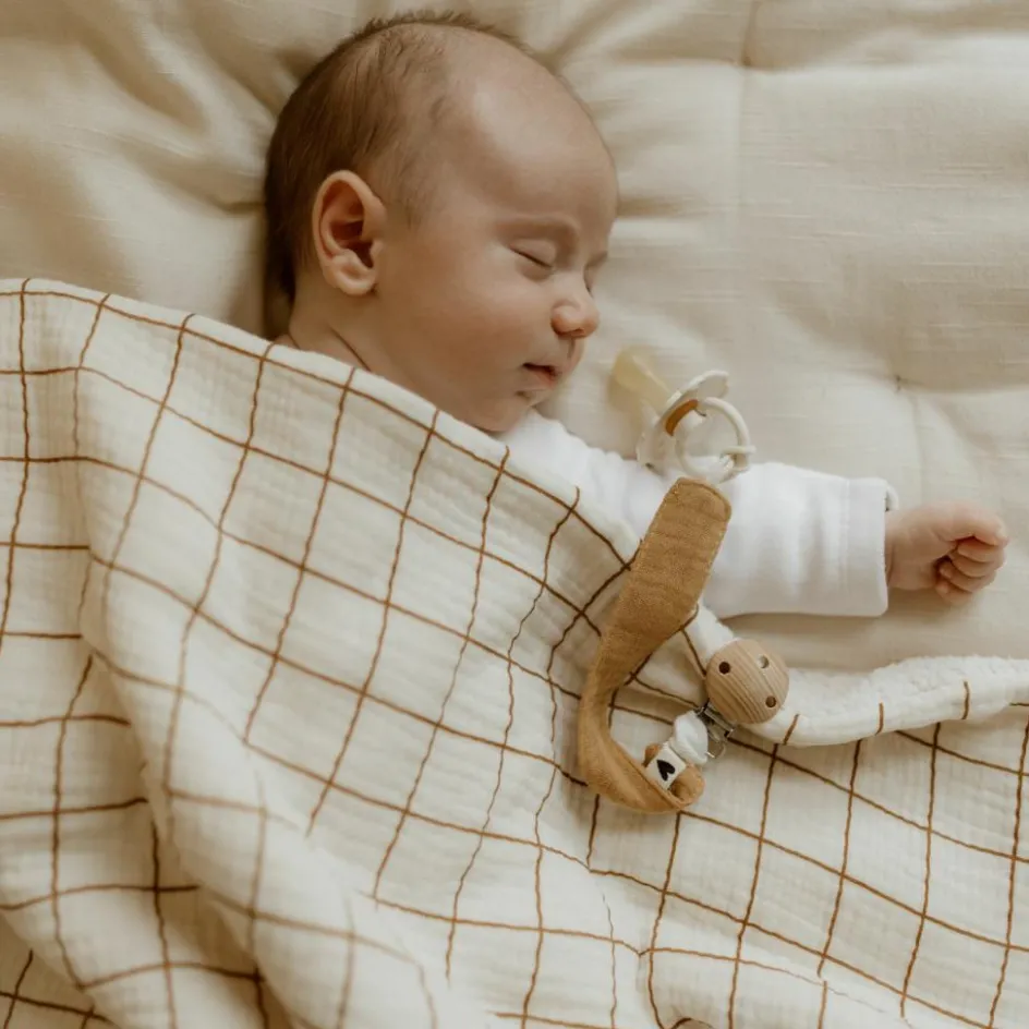 Attache tétine Gaze Camel (personnalisable)|Atelier Wagram Hot