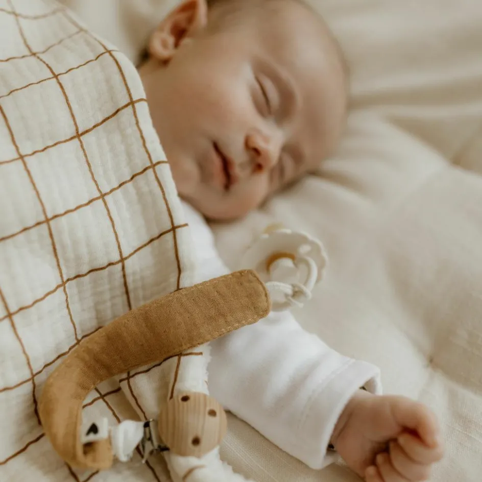 Attache tétine Gaze Camel (personnalisable)|Atelier Wagram Hot