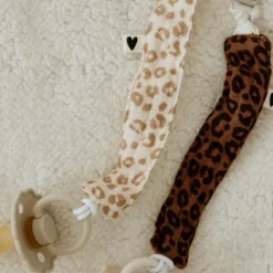 Hot Atelier Wagram Attache tétine Gaze Léopard (personnalisable)