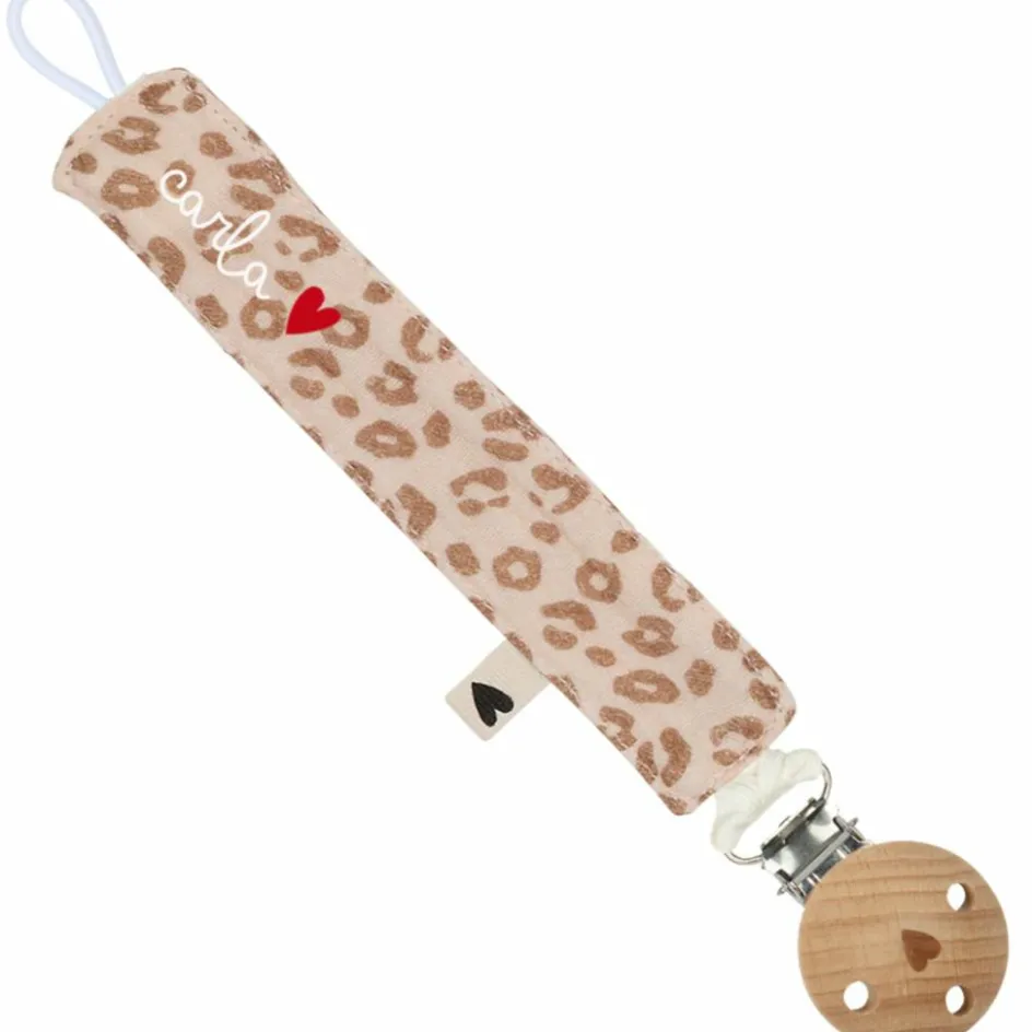 Hot Atelier Wagram Attache tétine Gaze Léopard (personnalisable)