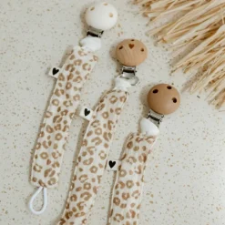 Hot Atelier Wagram Attache tétine Gaze Léopard (personnalisable)