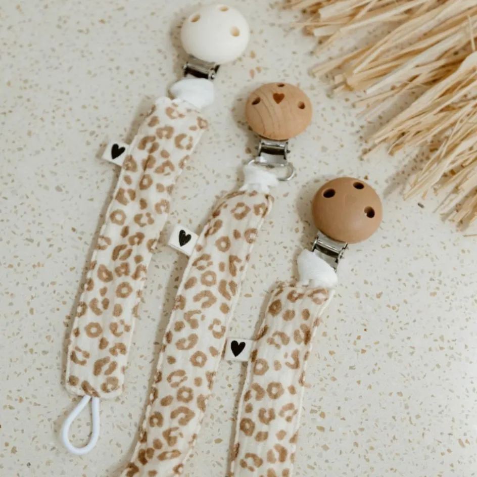 Hot Atelier Wagram Attache tétine Gaze Léopard (personnalisable)