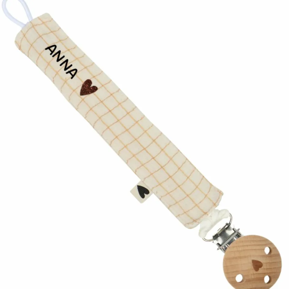 Online Atelier Wagram Attache tétine Gaze Petits Carreaux (personnalisable)