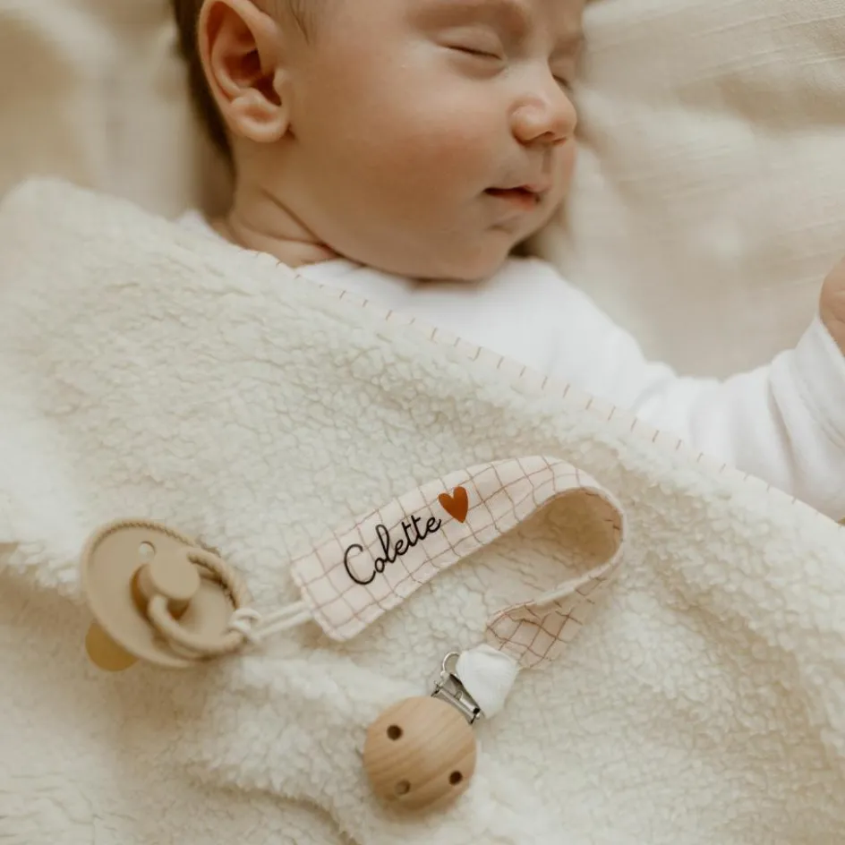 Online Atelier Wagram Attache tétine Gaze Petits Carreaux (personnalisable)