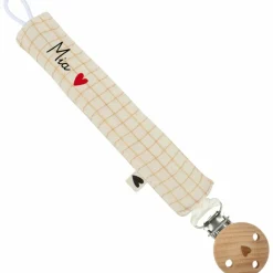 Online Atelier Wagram Attache tétine Gaze Petits Carreaux (personnalisable)