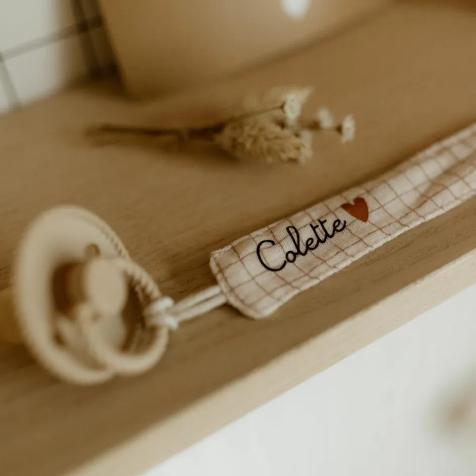 Online Atelier Wagram Attache tétine Gaze Petits Carreaux (personnalisable)