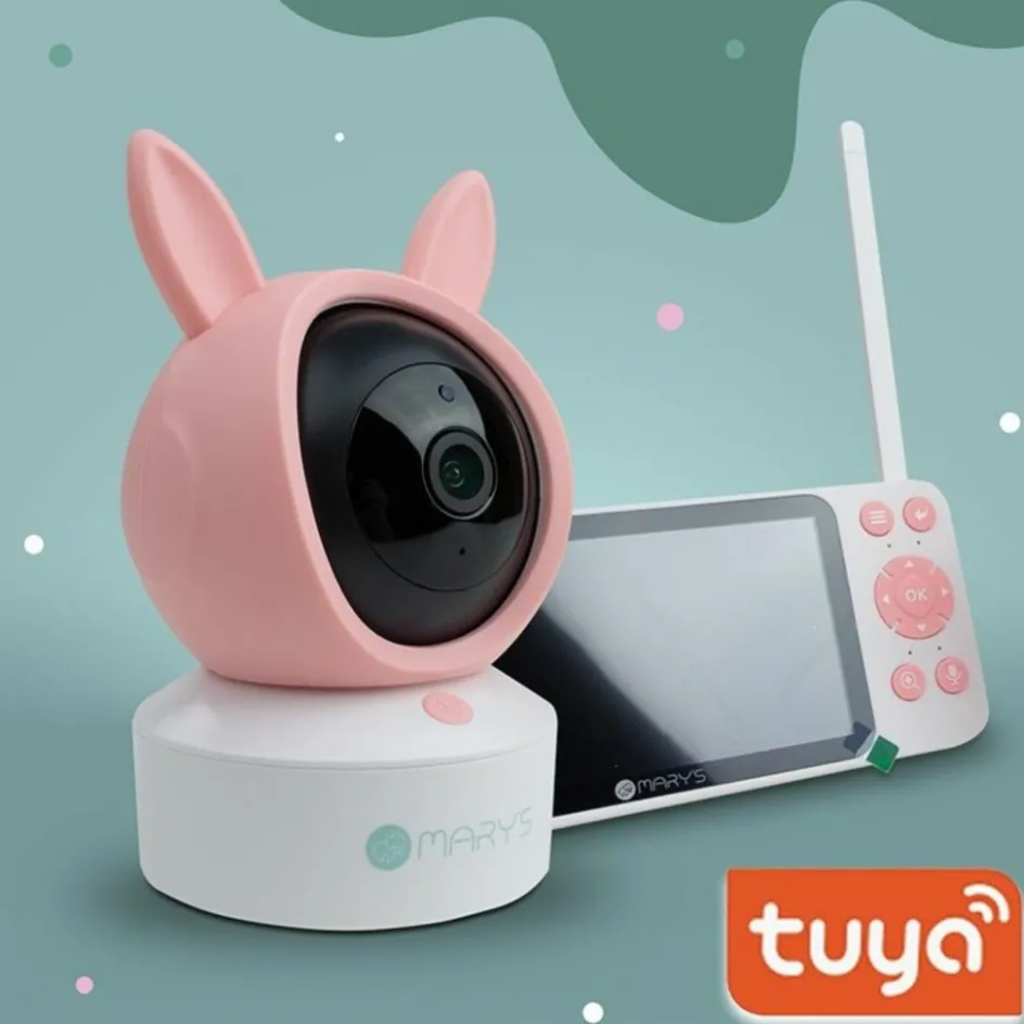 New Mary's Babyphone vidéo avec caméra 2 en 1 Lapin Rose