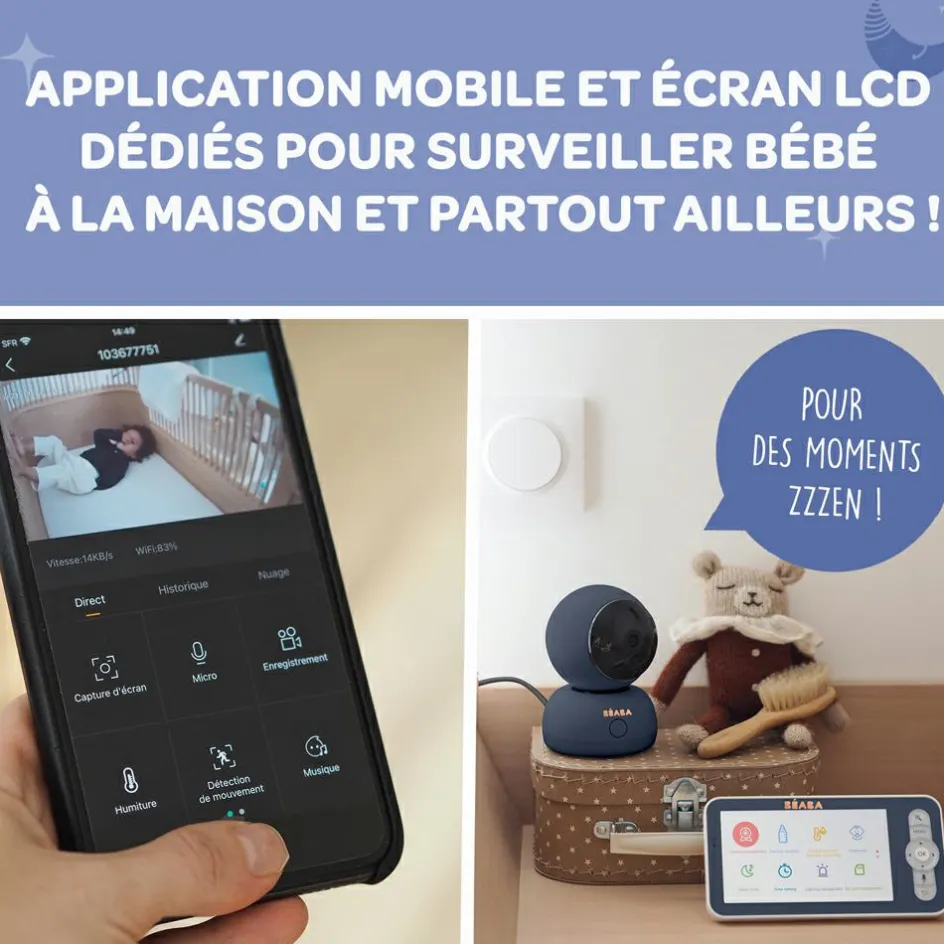 Hot Béaba Babyphone vidéo Zen Premium night blue