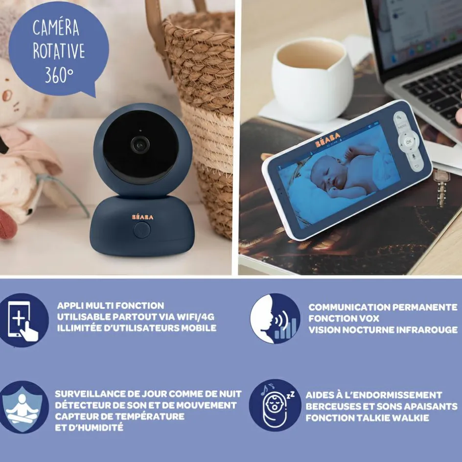 Hot Béaba Babyphone vidéo Zen Premium night blue