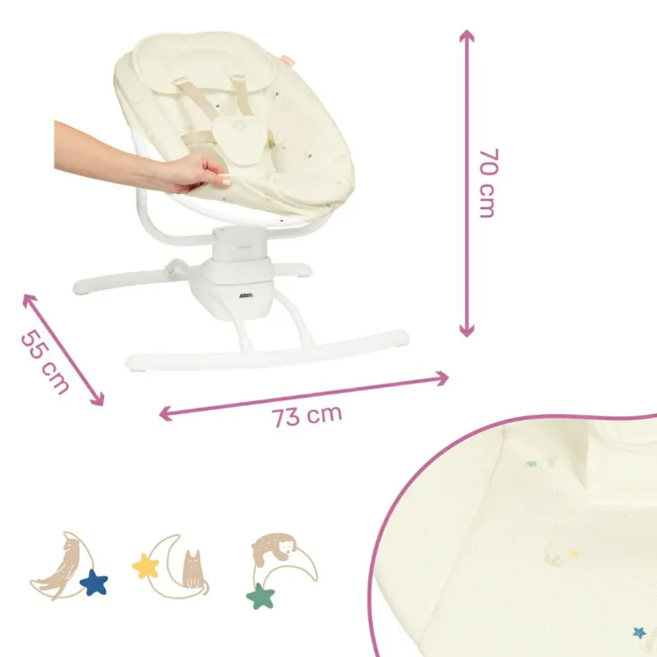 Balancelle électronique avec télécommande Crème|Badabulle