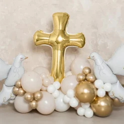 Clearance Party Deco Ballon en aluminium Croix or