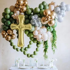 Clearance Party Deco Ballon en aluminium Croix or