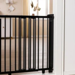 Clearance Geuther Barrière de porte pivotante en bois Noir (58-105 cm)