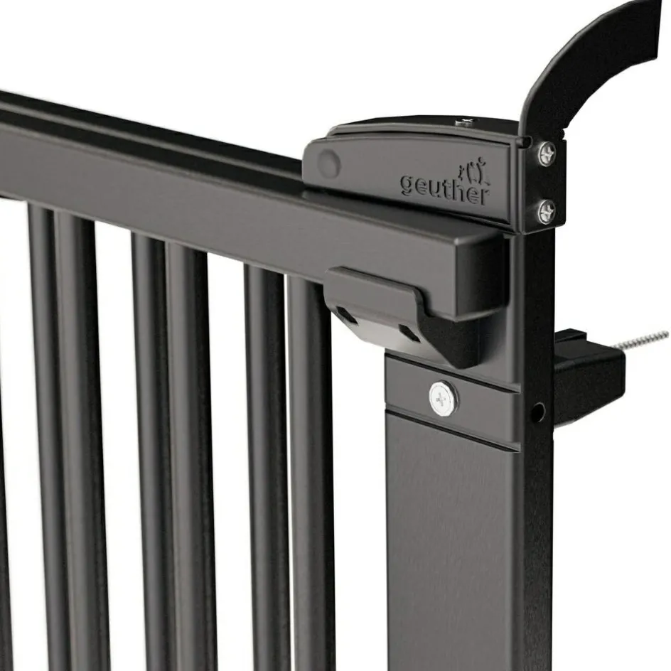 Clearance Geuther Barrière de porte pivotante en bois Noir (58-105 cm)