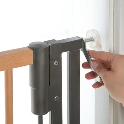 Barrière Easy Lock Wood Plus avec adaptateur escalier (84 à 92 cm)|Geuther