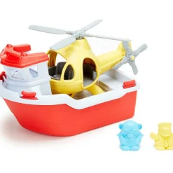Best Green Toys Bateau de sauvetage et hélicoptère