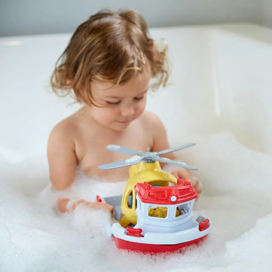Best Green Toys Bateau de sauvetage et hélicoptère