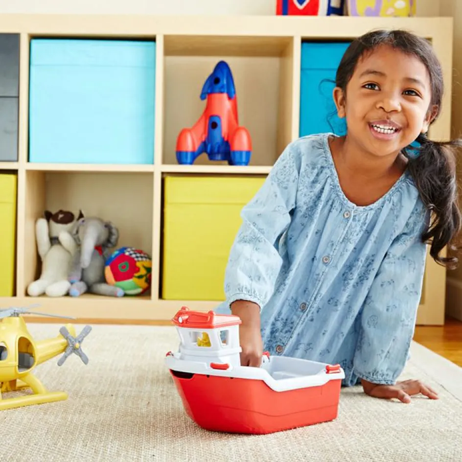 Best Green Toys Bateau de sauvetage et hélicoptère