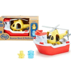 Best Green Toys Bateau de sauvetage et hélicoptère
