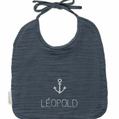 Online Les Griottes Bavoir à nouer Bleu pétrole (personnalisable)