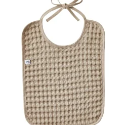 Bavoir à nouer en coton gaufré Latte|BB & Co Discount