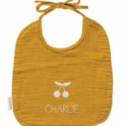 Bavoir à nouer Jaune moutarde (personnalisable)|Les Griottes