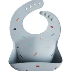 Bavoir à poche en silicone Retro cars|Mushie