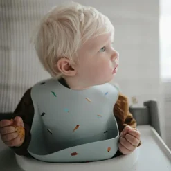 Bavoir à poche en silicone Retro cars|Mushie