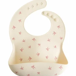 Bavoir à poche en silicone Bows|Mushie Clearance